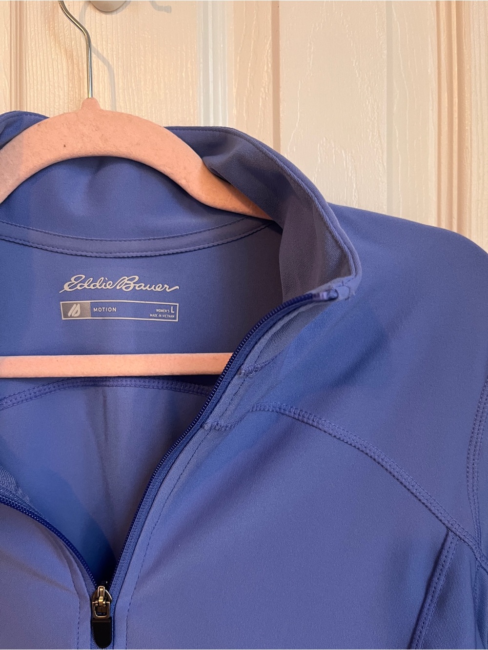 [$10 in a bundle] Eddie Bauer periwinkle zip stretch jacket size L - Picture 2 of 6